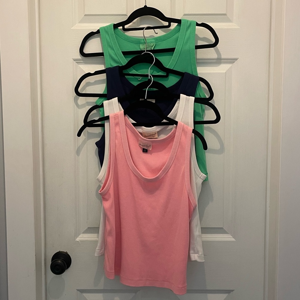 Bundle of 4 Universal Thread Shrunken Tank Tops; White/Pink/Green/Navy; Size XL
